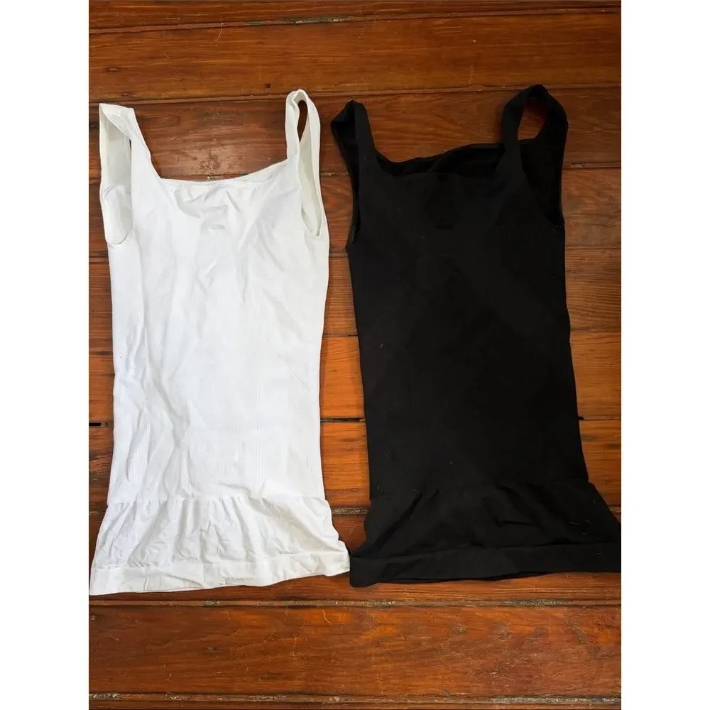 Blanqi maternity long line belly support stretch tank camisole set of 2 sz S
